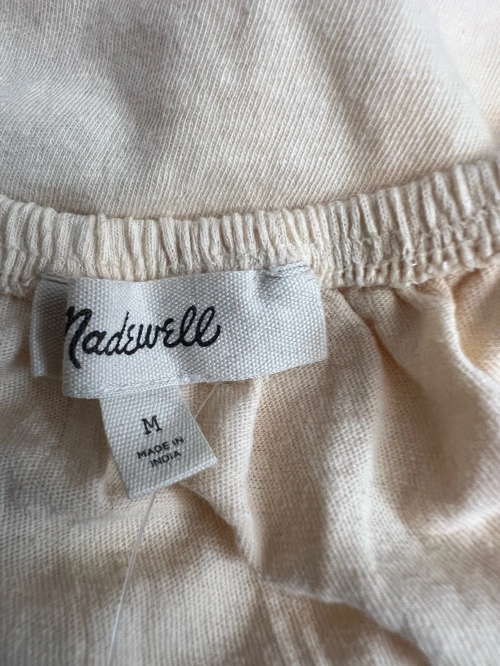 Madewell Cotton Linen Blend Sleeveless Bubble Tee Light Yellow Size M NEW Spring